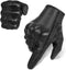 Full finger Goat Skin Leather Touch Screen Motorcycle Gloves Men/Women S,M,L,XL,XXL (Non-Perforated, XXL)...