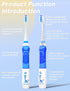 SEAGO Kids Electric Toothbrush with 2 Mins Brushing Timer and 4 Replacement Bursh Heads, Rainbow LED Light make Brushing Fun, Blue Color Boys Batt...