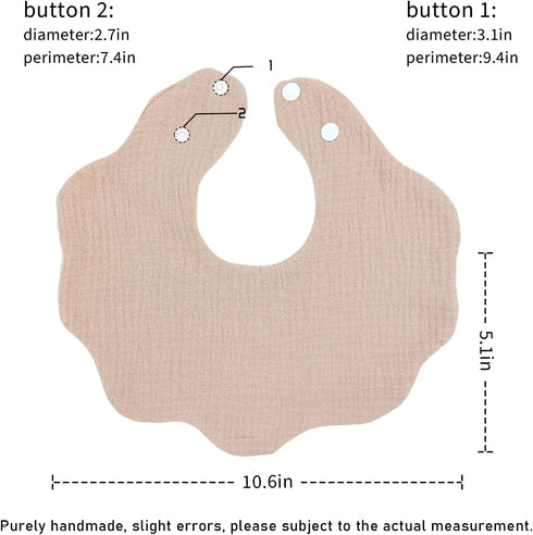6 Pack Baby Bibs Baby Drooling Bibs 4-Layer Bibs Unisex Baby Feeding Bibs Adjustable Teething Drooling Bibs Solid Color Bibs...
