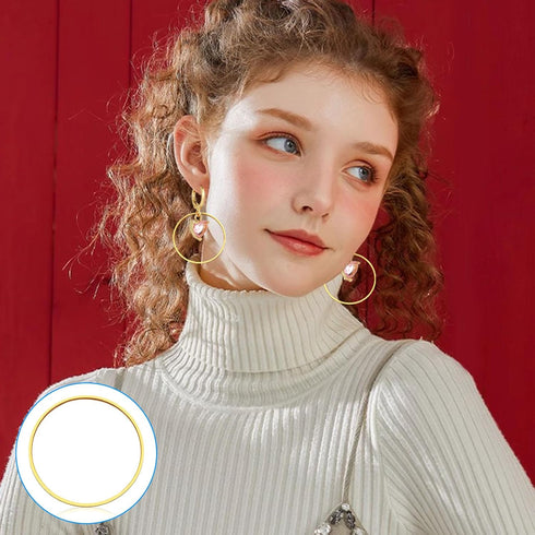 100Pcs Earrings Hoop for Jewelry Making, 30mm Earring Finding Hypoallergenic Round Hoop Earrings Circle Open Bezel Pendant Frame Earring Beading H...