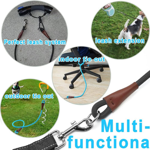 No Handle Dog Leash 3FT / 6FT, Tether Training Leash Tie Down, Dog Extension Rope Great for Exercising, Bicycle and Outdoor, Running, Walking...