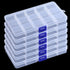 10 Pack 15 Grids Plastic Bead Organizer Containers Storage, Adjustable Dividers Diamond Jewelry Craft Painting Storage Case, Clear Small Fishing T...