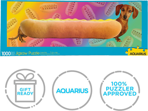 AQUARIUS Weiner Dog Puzzle (Slim 1000 Piece Jigsaw Puzzle) - Glare Free - Precision Fit - Officially Licensed Merchandise & Collectibles - 12 x 36...