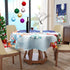 VVA Round Christmas Tablecloth - Winter Snowman Xmas Tree Santa Sleigh Moon Present Snow Stars Holiday Round Tablecloth Blue Tablecloths for Famil...