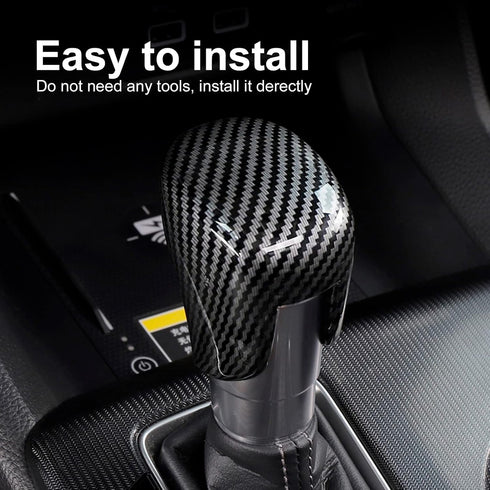 ABS Automobile Shift Knob Cover Carbon Fiber Decorative Cover Fit for Honda Civic 2022 2023, Honda CRV HRV 2023, Honda Accord 2018-2023 All-Inclus...