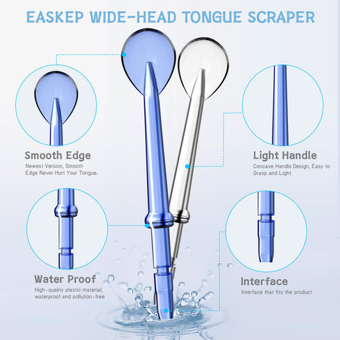 Tongue Scraper Attachment Replacement Compatible with Waterpik Water Flosser, BOEEA Tongue Cleaner Tip for Waterpik Flosser, Oral irrigator Tongue...