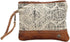 Myra Bag Floral Upcycled Canvas Wristlet Bag S-1019, Brown, Small...