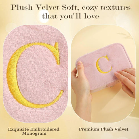 Wedding Gifts for Women - Plush Velvet Travel Jewelry Box | Personalized Bridesmaid Gifts for Women | Wedding Travel Gifts for Women Travel Essent...