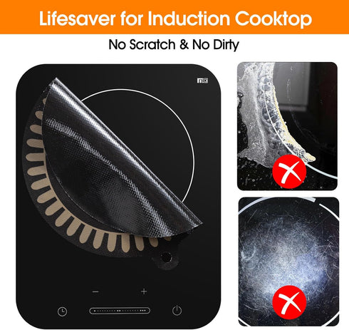 11 inch Thermochromic Silicone Induction Cooktop Protect Mat, Silicone mat for Induction Cooktop,Induction Cooktop protective cover 2 pcs...