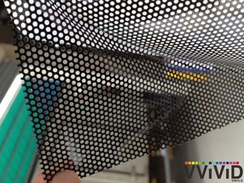 VViViD® One-Way Perforated Black Vinyl Privacy Window Film Adhesive Glass Wrap Roll (0.5ft x 54 inches)...