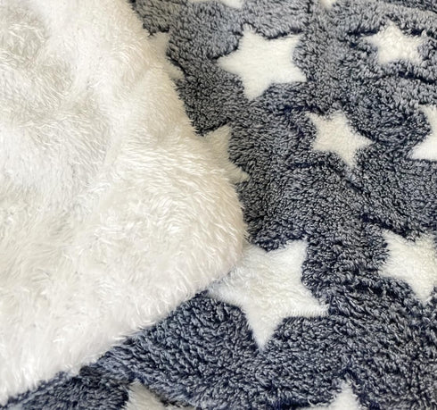 Soft Pad Dog Bed Mat, Thicken Warm, Star Pattern, Reversible, Fluffy Pet Dog Sleeping Mattress, Blue, Large...