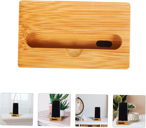 NUOBESTY Universal Phone Sound Amplifier Wooden Phone Stand Bamboo Mobile Phone Holder Phone Dock Stands Cell Phone Stand with Loudspeaker Holder...