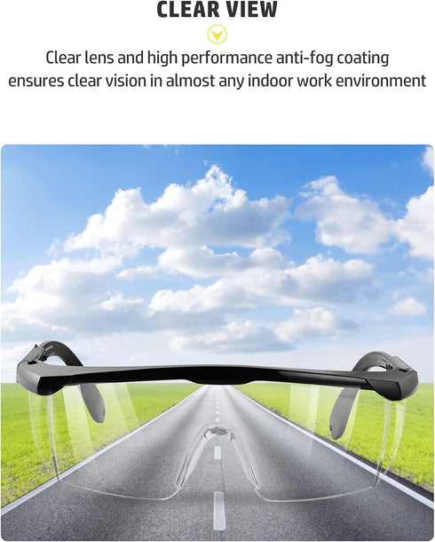 PACIFIC PPE 2 Pack Safety Glasses, Anti-fog, Scratch Resistant Clear Wraparound Lenses and No-Slip Grips, Adjustable, Lab Goggles...