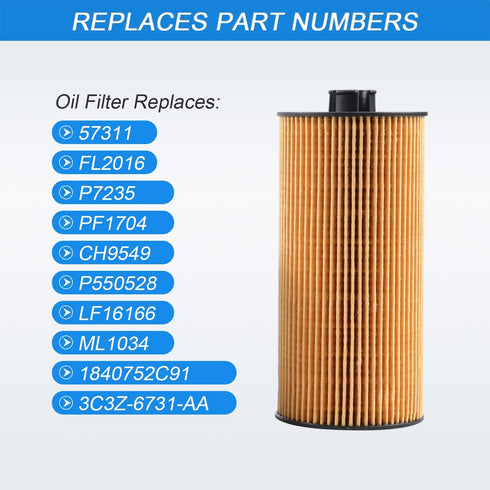 CARMOCAR FD4616 Fuel Filter and FL2016 Oil Filter Replacement for 2003-2007 Ford F250 F350 F450 F550 Super Duty 6.0L 2003-2005 Excursion 6.0L 3C3Z...