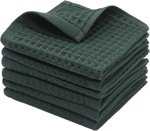 100% Natural Cotton Kitchen Towels Dish Towels Classic Waffle Weave Dish Cloths, Soft Ultra Absorbent Kitchen Hand Towel, Fast Drying Lightweight ...