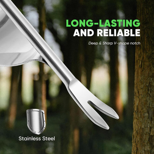 HW1 Hand Weeder Tool, Weed Puller Tool with Ergonomic Handle for Garden - Durable Unique Lever Design Dandelion Weeder Tool with V-Shaped Forks fo...