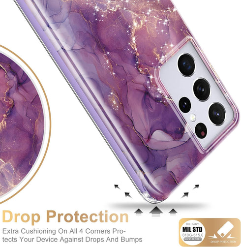 Esdot for Samsung Galaxy S21 Ultra Case,Military Grade Passing 21ft Drop Test,Rugged Cover with Fashion Designs for Women Girls,Protective Phone C...