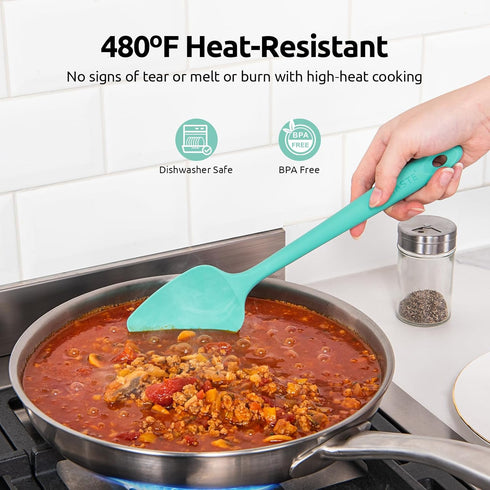 High Heat Resistant Silicone Spatulas: U-Taste 480ºF Hot Proof Food Grade Flexible Silicon Baking Scraper, Food Grade Rubber Kitchen Cooking Mixin...