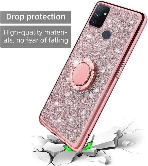 B-wishy for OnePlus Nord N100 Phone Case with Stylus Pen, Luxury Glitter Sparkles Cute Silicone TPU Case for Women Girls with Kickstand, Bling Rhi...