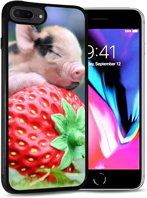for iPhone 8, iPhone 7, iPhone SE 2 (2020), Durable Protective Soft Back Case Phone Cover, HOT12276 Baby Pig Strawberry...