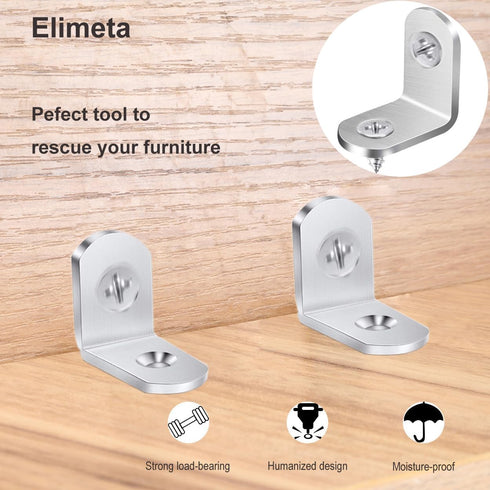 L Bracket Corner Brace Joint Right Angle 90 Degree Fastener Wood Support for Shelves Braces Mounting Brackets with Screws for Furniture Chairs Woo...