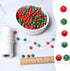 300Pcs10mm Wood Beads for Craft/Christmas Decor Red and Green Painted Wooden Beads Hole 3mm, Loose Spacer Beading Supplies for Jewelry Making/DIY ...