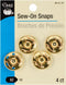 Dritz 80-21-35 Sew-On Snaps, Brass, Size 10 4-Count...