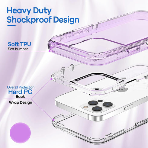ORIbox Case Compatible with iPhone 12 and iPhone 12 Pro, Heavy Duty Shockproof Anti-Fall Clear case...