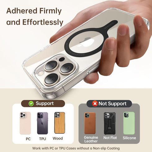 SYNCWIRE for MagSafe Sticker 3 Pack, Compatible with MagSafe Ring, Metal Ring Support Wireless Charging, Magnetic Ring for Phone Case Universal fo...