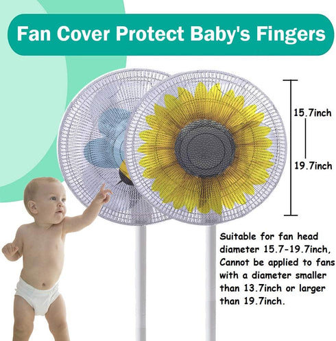 2 Pack Fan Cover Cartoon Fan Guard Net Safety Fan Filters Kid Finger Protector Summer Washable Children Finger Safety Fan Cover...
