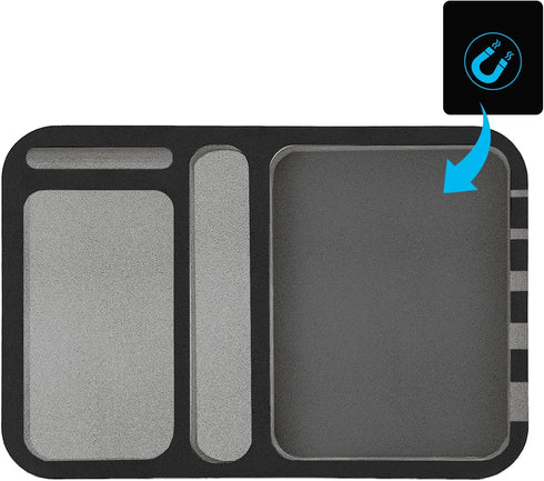 EVA Foam Boat Dash Pad, 3 Compartment Two-Color Phone Marine Dashboard Accessories with Adhesive Backing, Boat Phone Holder with Soft Magnetic Cus...
