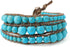 KELITCH Turquoise Mother of Pearl Silver Mix Beaded 3 Wrap Bracelet Handmade New Cuff Jewelry...