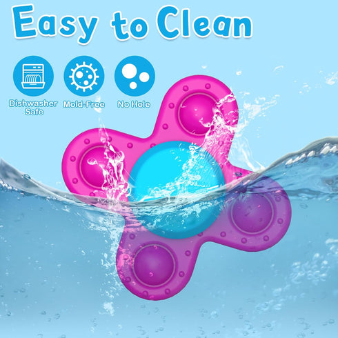 Suction Cup Spinner Toys for 1 Year Old Boy Girl, 3PCS Spinning Toys for Toddlers 1-3,Sensory Toys Bath Toys Travel Toys for Babies 10-12 Months,F...