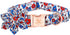 Elegant little tail Independence Day Dog Collar, Blue with Red Flower Dog Collars Holiday Dog Collar with Flower Pet Gift Adjustable Puppy Collar ...