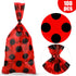 Zonon Ladybug Party candy bag Red Treat Goodie Bags birthday favor Reception Bag Household Tie Silk Bags with Red Twist Ties for Party Favors (100...