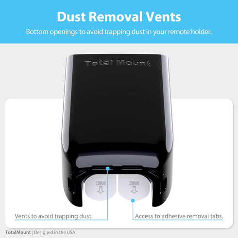 TotalMount Hole-Free Remote Control Holder – Eliminates Need to Drill Holes in Your Wall (Black, Quantity 1)...