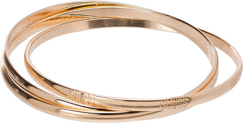 GUESS "Basic" Gold 3 Piece Interlocking Bangle Bracelet...