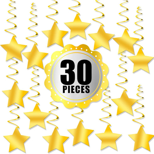 KatchOn, Gold Star Hanging Swirls - Pack of 30, No DIY | Gold Star Decorations for Party | Hanging Stars Decoration for Birthday, Wedding, Anniver...