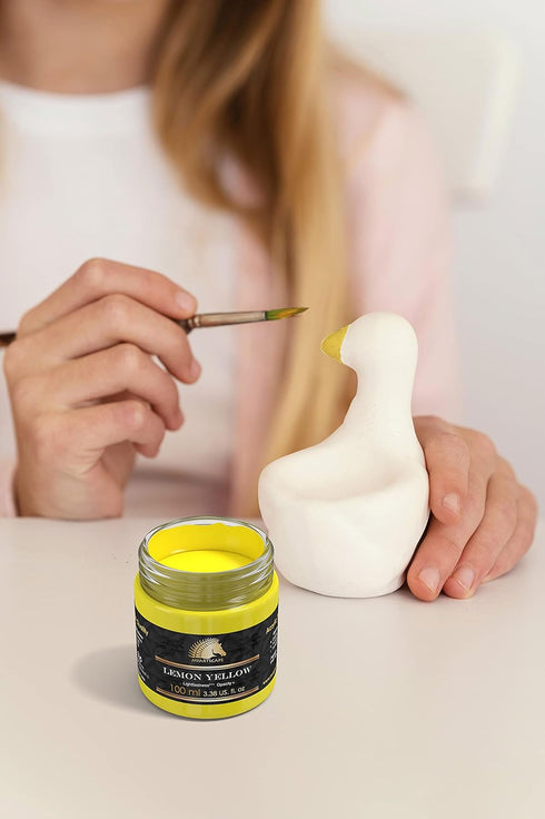 MyArtscape Lemon Yellow Acrylic Paint - 100ml Bottle (3.38 fl oz) - Artist Quality - Lightfast - Heavy Body - Rich Pigment - Great Tinting Strengt...