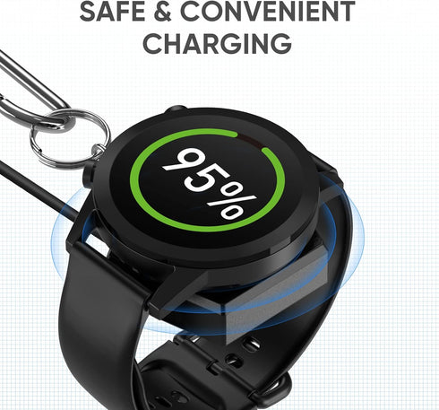 Portable Charger for Samsung Galaxy Watch 6/6 Classic, Magnetic Keychain Wireless Charger with USB C & Micro Port (Not Included Charging Cable)......
