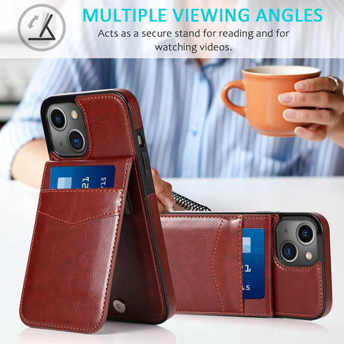iPhone 13 Wallet Case with Credit Card Holder for Women Men PU Leather Wallet Case for iPhone 13 Case 6.1 inch (Sepia Brown)...