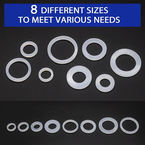181Pcs 8 Sizes Silicone Gasket Assortment Kit, for Washer Needs, Ideal Repair Kit for Faucet or Plumbing...