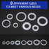 181Pcs 8 Sizes Silicone Gasket Assortment Kit, for Washer Needs, Ideal Repair Kit for Faucet or Plumbing...