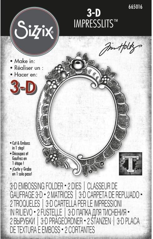 Tim Holtz Sizzix Impresslit Floral Frame and Foil Cardstock...