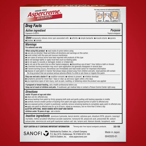 Aspercreme Lidocaine Patches - 5 count (Pack of 3)...