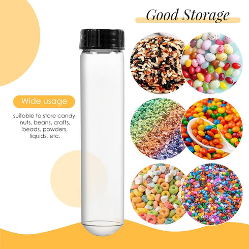 40ml Glass Clear Test Tubes with Screw Caps and Plastic Stoppers, 25 x 115mm Liquid Small Leak-Proof Glass Test Tubes, 12PCS...