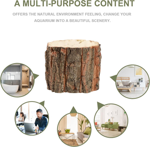 Cabilock Wood Flower Container Bark Flower Pot Small Wooden Bucket Barrel Planters Rustic Flower Planters for Indoor Home Decor Small Plants Holde...