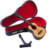 Dselvgvu Wooden Miniature Guitar with Stand and Case Mini Musical Instrument Miniature Dollhouse Model Home Decoration (6.51"x2.28"x0.89")...