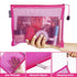 6 Pack Mesh Cosmetic Bags, Nylon Makeup Pouches with Zipper for Home Office Purse Diaper Bag (Rose)...