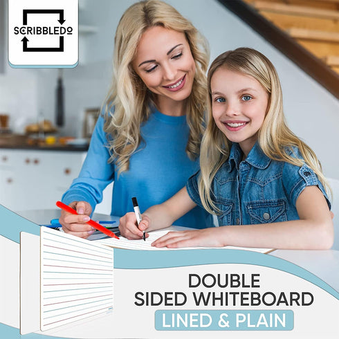 2 Pack Double Sided Whiteboard Lined Dry Erase Board for Kids Ruled Writing Board Handwriting Practice for Kids Small White Board Dry Erase Board ...